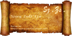 Szorg Zsófia névjegykártya