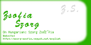 zsofia szorg business card